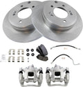 TRQ Rear Brake Pad & Rotor Kit Ceramic Compatible with 2015 Hyundai