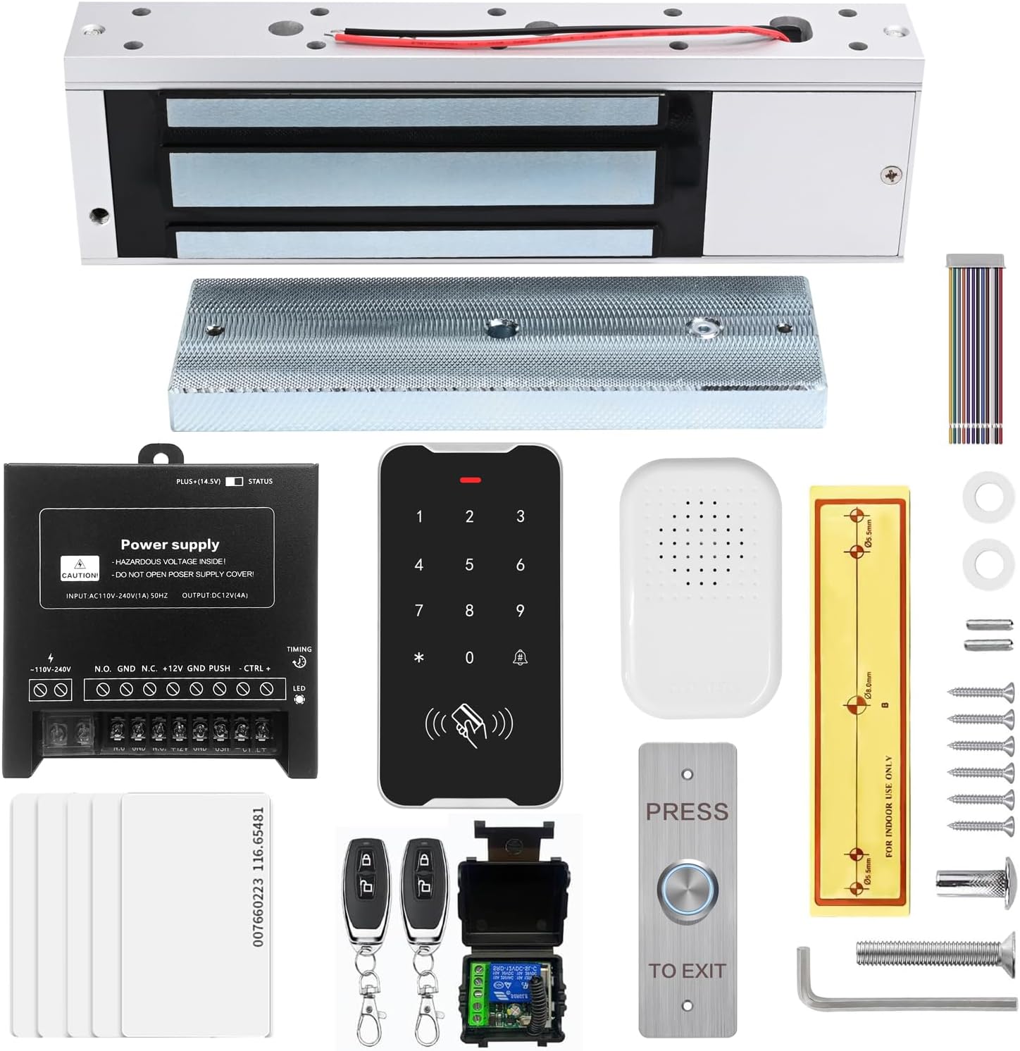 Door Access Control System Kit with 1200lbs Electric Lock