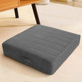 Square Floor Pillow 22in Grey Meditation Cushion - Thick Foam Comfort