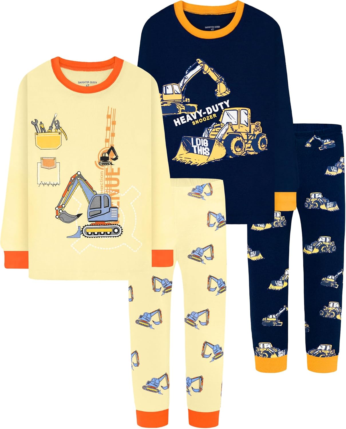 Boys 100% Cotton Long Sleeve Pajamas for Ages 18 Months to 12 Years