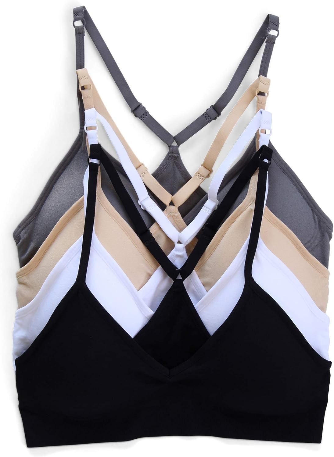 Kalon Womens 4 Pack Racerback Sports Bralette for Comfort