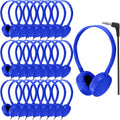 Kids Wired Headphones 25 Pack Bulk for Classroom - Durable Blue