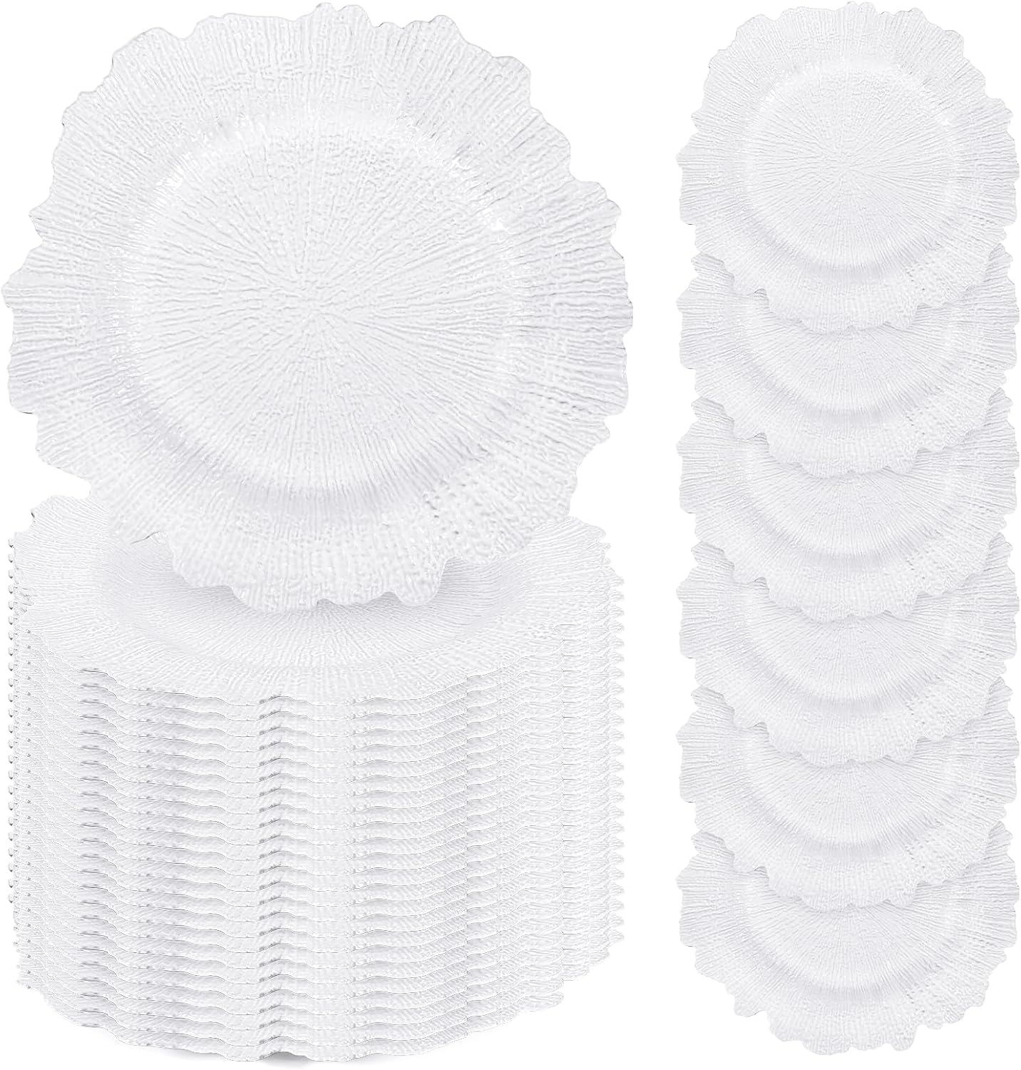 24 Pcs White Charger Plates for Elegant Table Settings