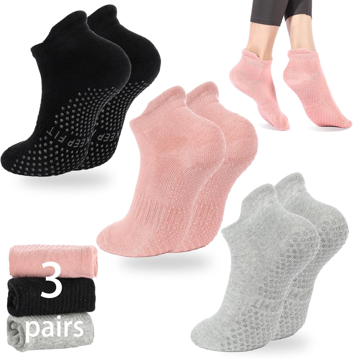 Non-Slip Grip Yoga Socks for Women
