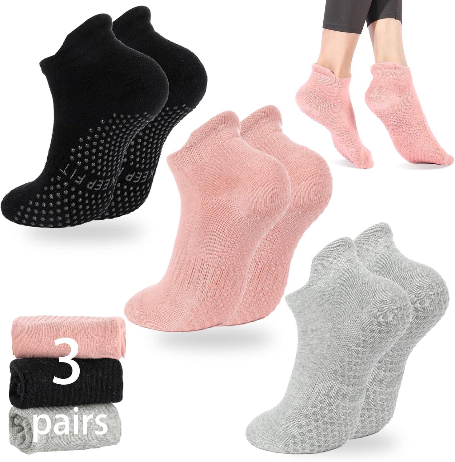 Non-Slip Grip Yoga Socks for Women