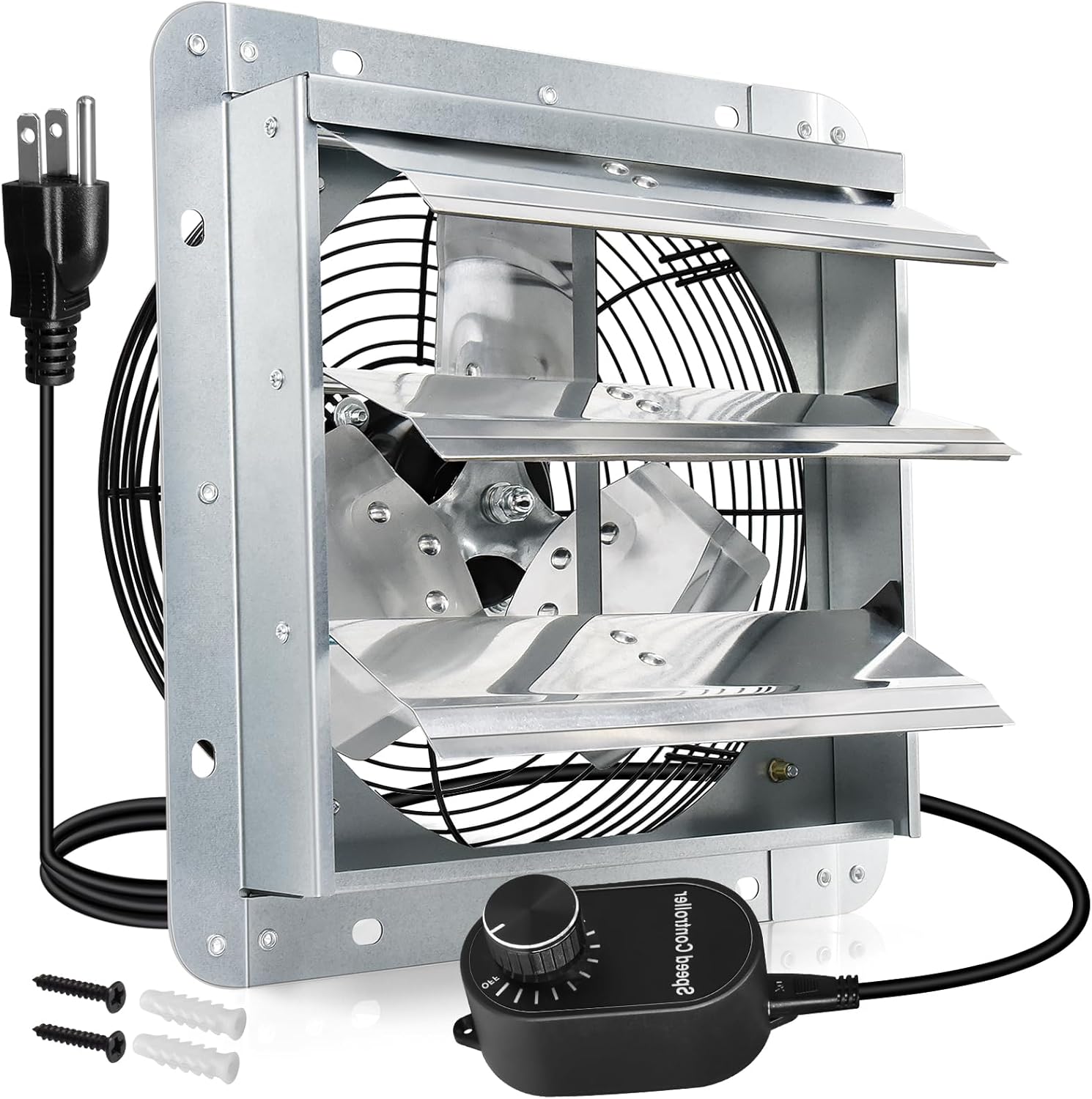 Hiorucet 7 Inch Shutter Exhaust Fan for Garage and Greenhouse
