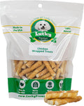 Chicken Wrapped Rawhide Dog Treats for Toy Dogs Under 25 lbs - Long