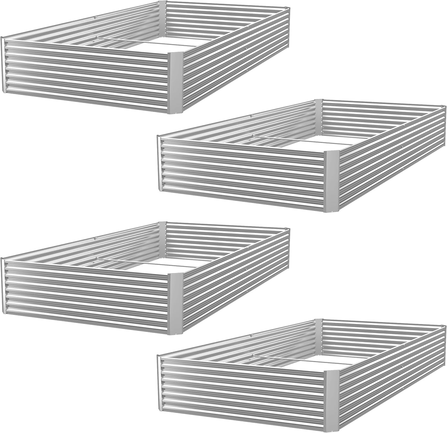 BTDVR 63ft Galvanized Raised Garden Bed for Outdoor Gardening