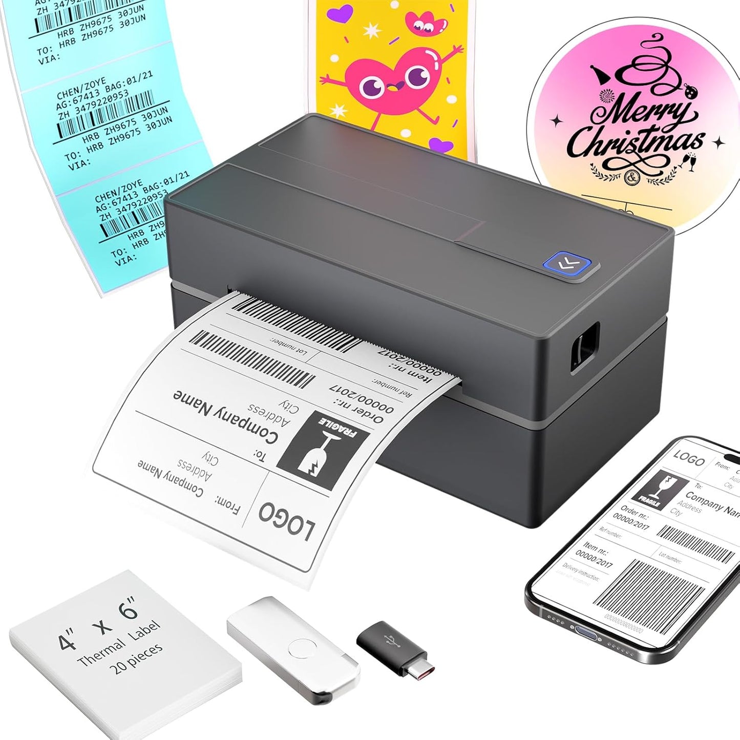 Bluetooth Thermal Shipping Label Printer for Small Business Needs