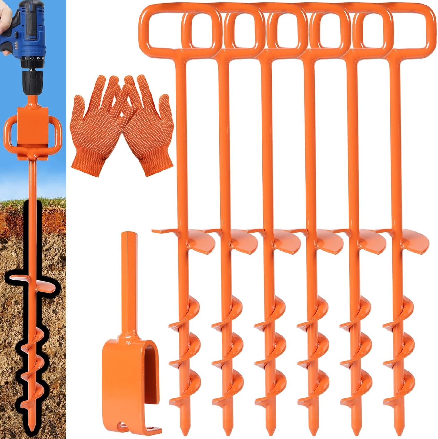6PCS Heavy Duty Tent Stakes Set - Secure Your Tent with Ease!