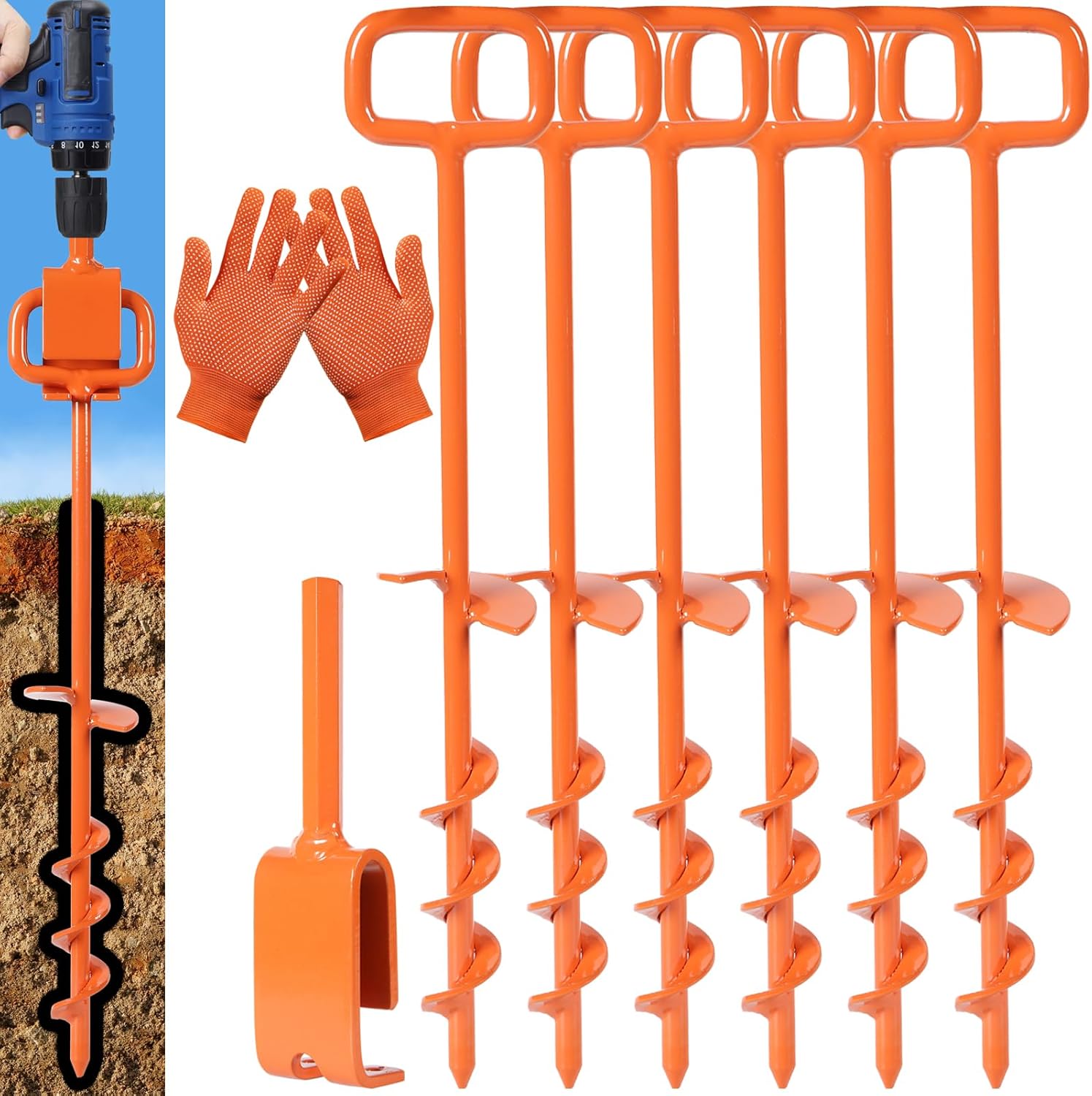 6PCS Heavy Duty Tent Stakes Set - Secure Your Tent with Ease!