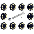 4 in Polyurethane Shopping Cart Wheels 10 Pack - Heavy Duty Smooth