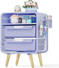 Kids Nightstand Side Table for Girls Bedroom - Cute Blue Nightstand