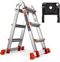 HBTower A Frame 3 Step Extension Ladder 11 ft - Stable Multi-Position