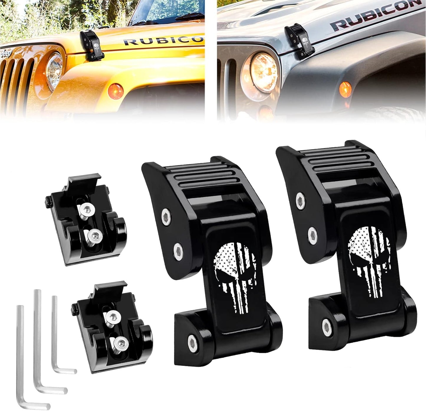 Buling Aluminum Hood Latches for Jeep Wrangler & Gladiator