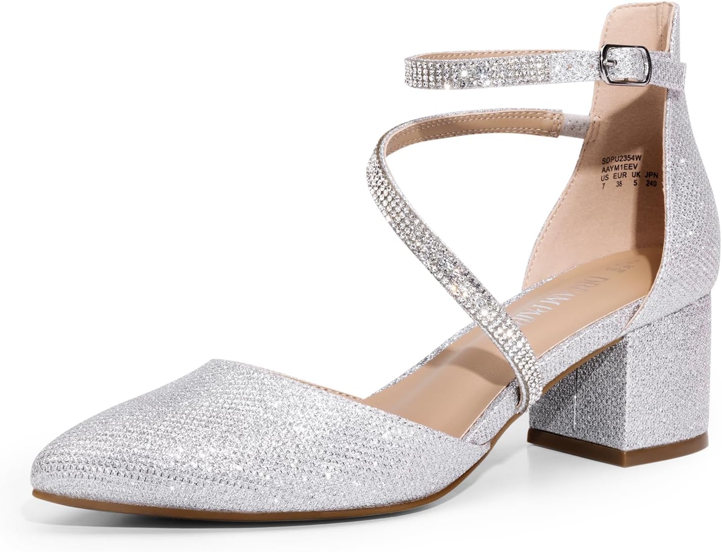 DREAM PAIRS Women's Closed Pointed Toe Low Chunky Heels Pumps