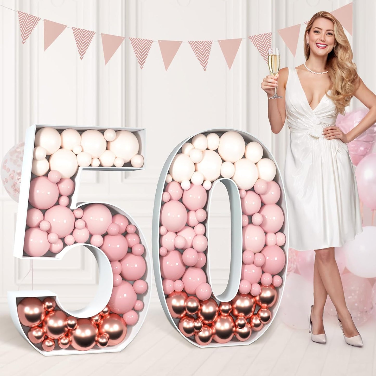 3FT Mosaic Numbers for Balloons 50th Birthday Decorations