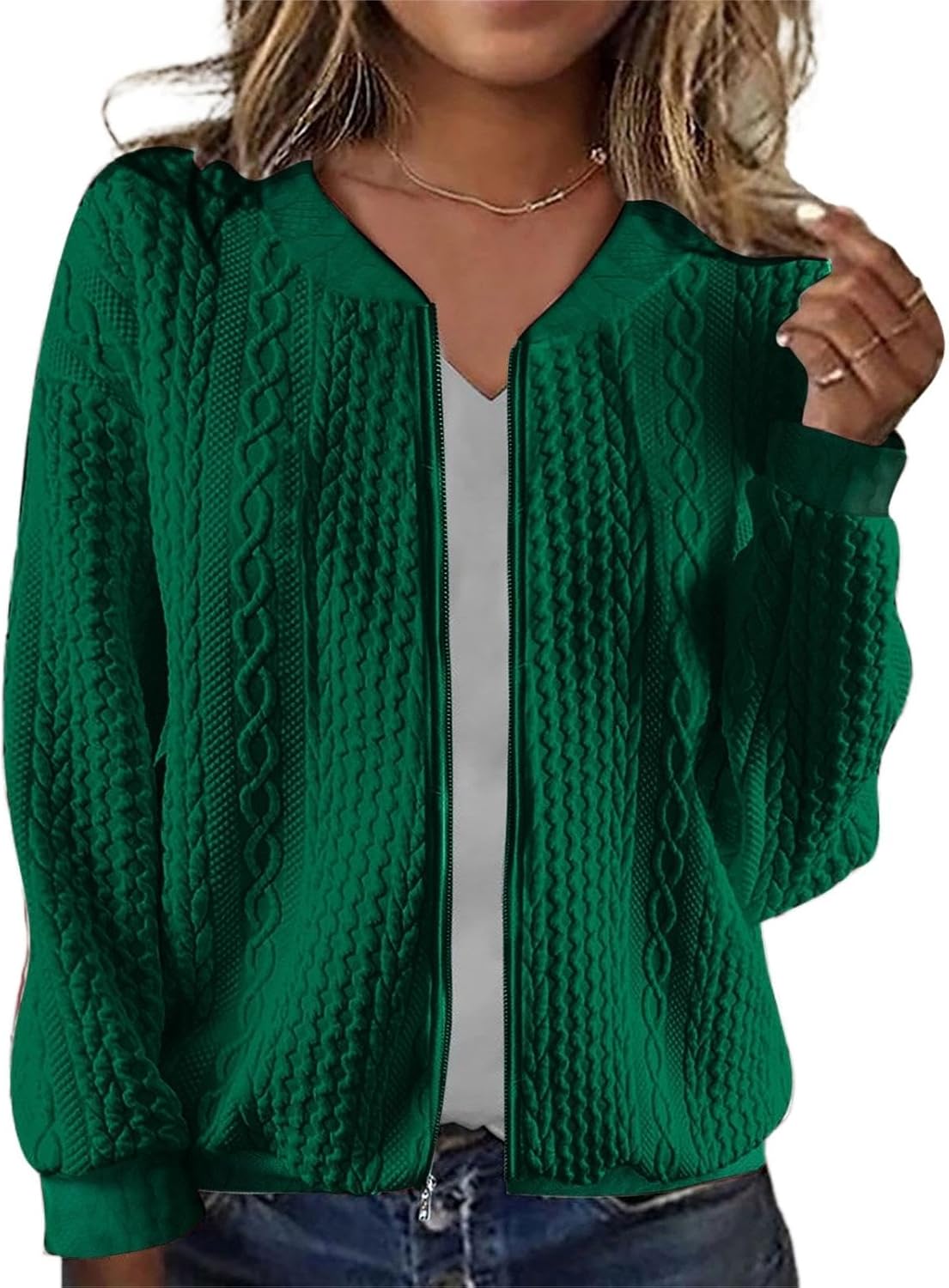 Women's Zip Up Cardigan Sweater for Cozy Autumn Style