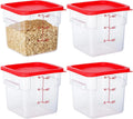 4 Pack Food Storage Containers 6 Quart with Lids - Durable Clear