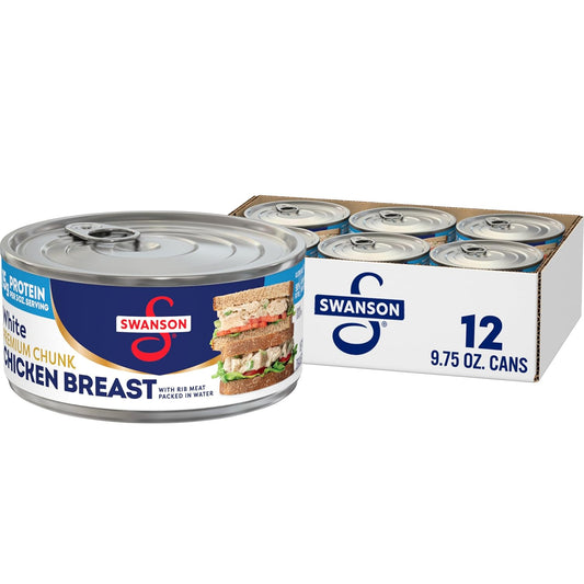 Swanson White Premium Chunk Chicken Breast in Water, 12 Pack