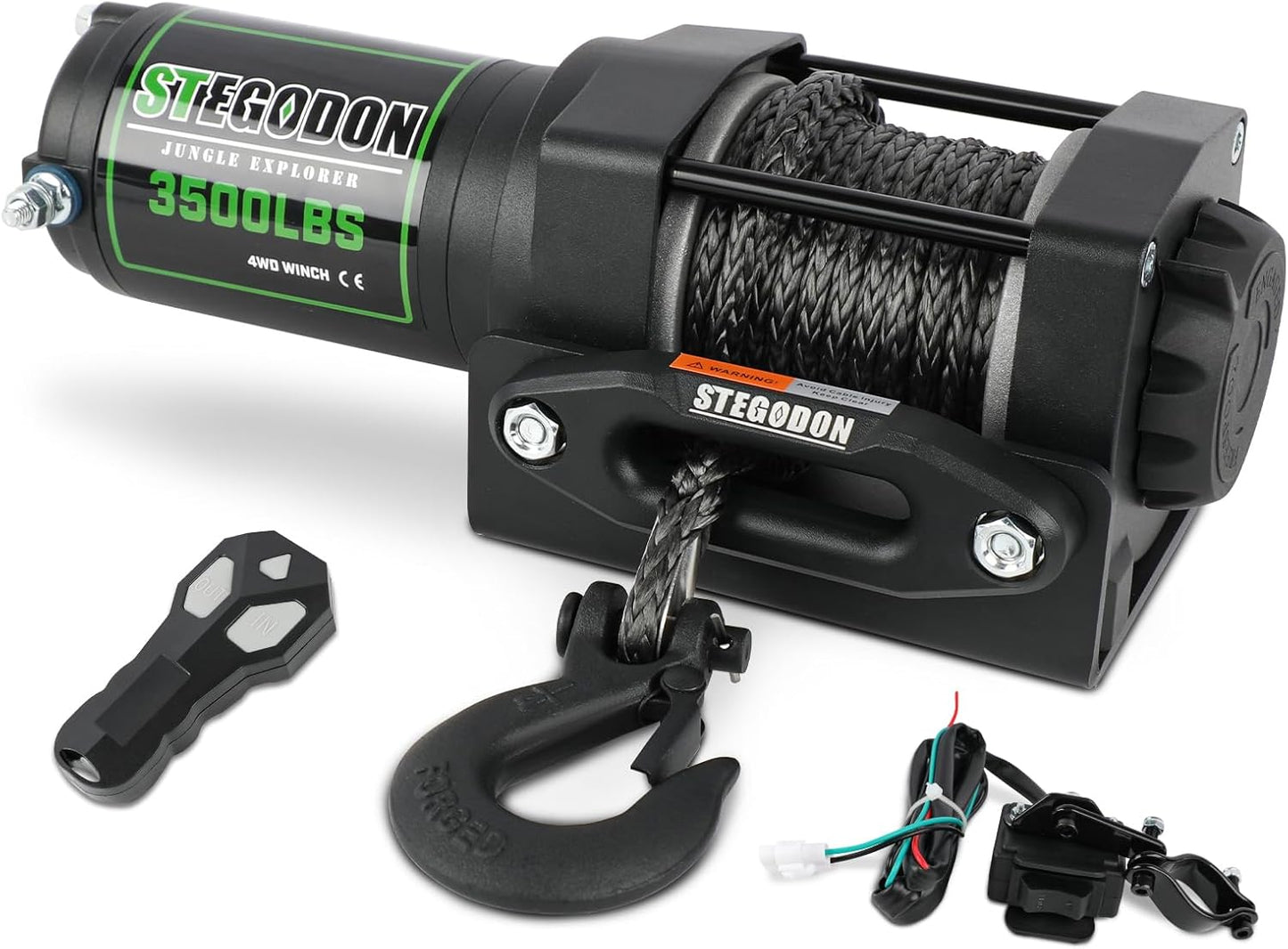 3500 lb Winch for ATV UTV Towing with Wired and Wireless Remote