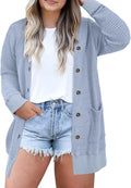 Eytino Womens Plus Size Cardigan Waffle Knit Front Button Top