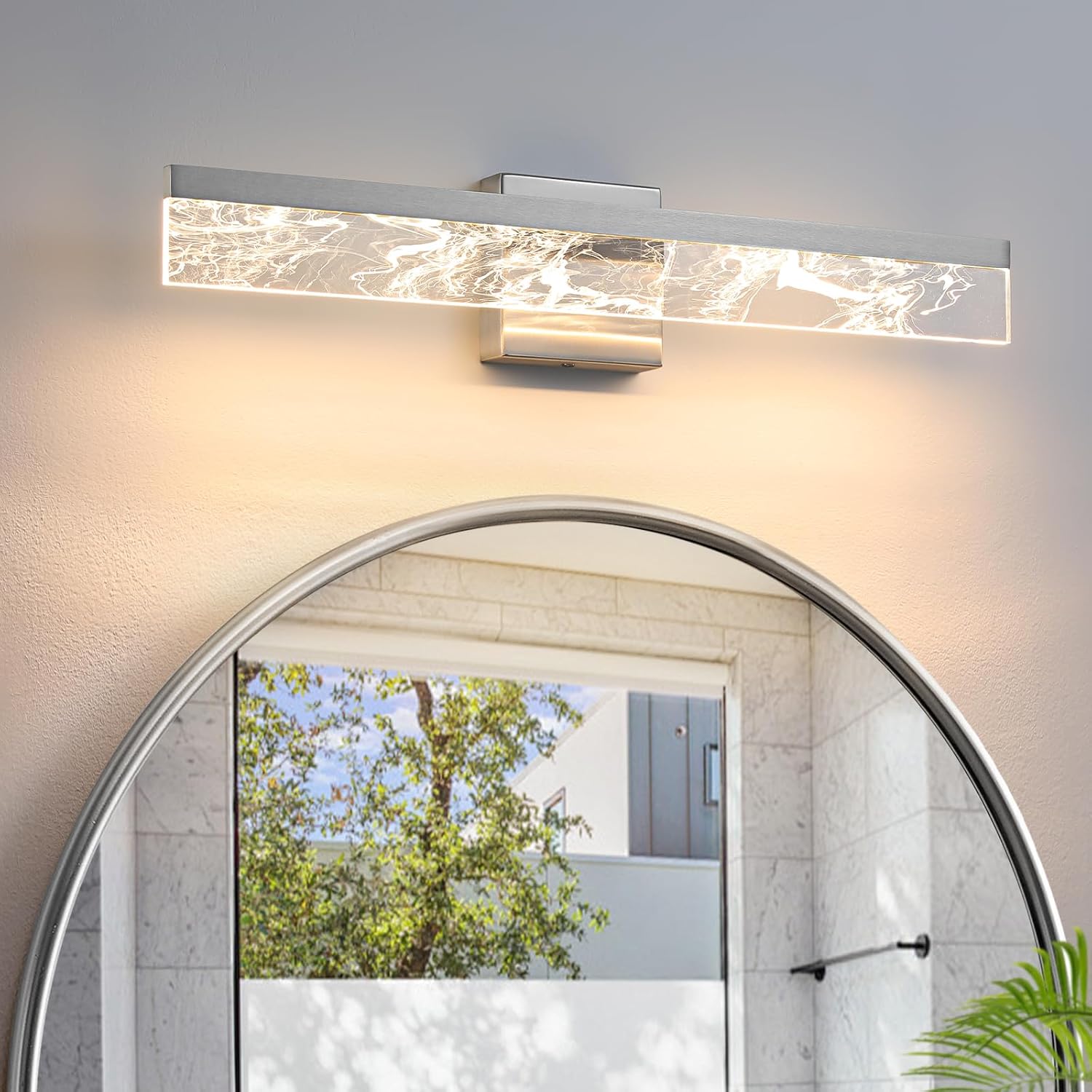 Brushed Nickel Vanity Light - Modern 24 Inch Bathroom Fixture