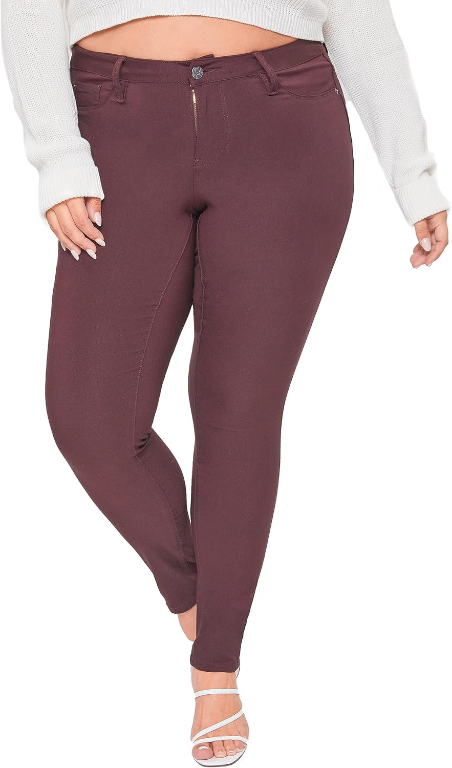 YMI Women's Hyperstretch Mid-Rise Skinny Work Casual Pants