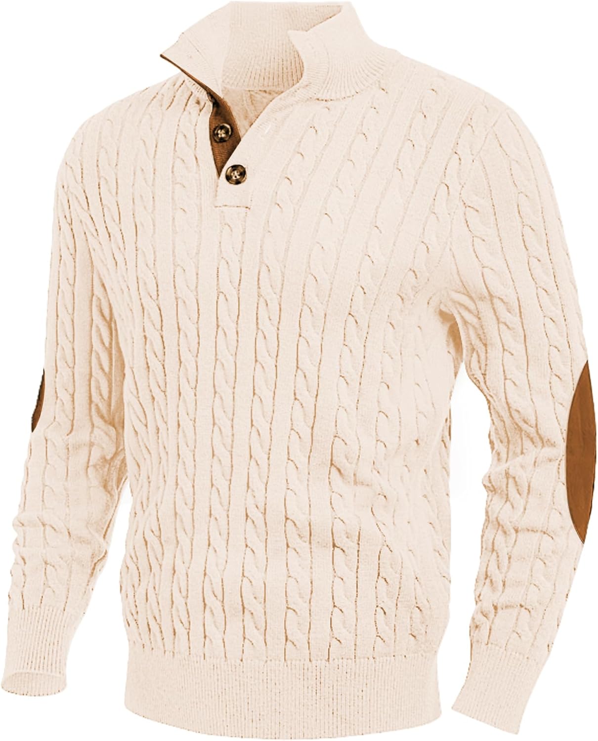 JMIERR Men's Cable Knit Pullover Sweater for Casual Style