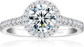 Elspeth 925 Sterling Silver Engagement Ring - Sparkling Halo Promise