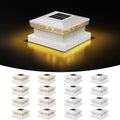 Solar Post Cap Lights 16 Pack for 4x4 5x5 Posts - Dusk to Dawn Glow