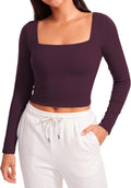 CRZ YOGA Butterluxe Double Lined Long Sleeve Crop Top - Soft Support
