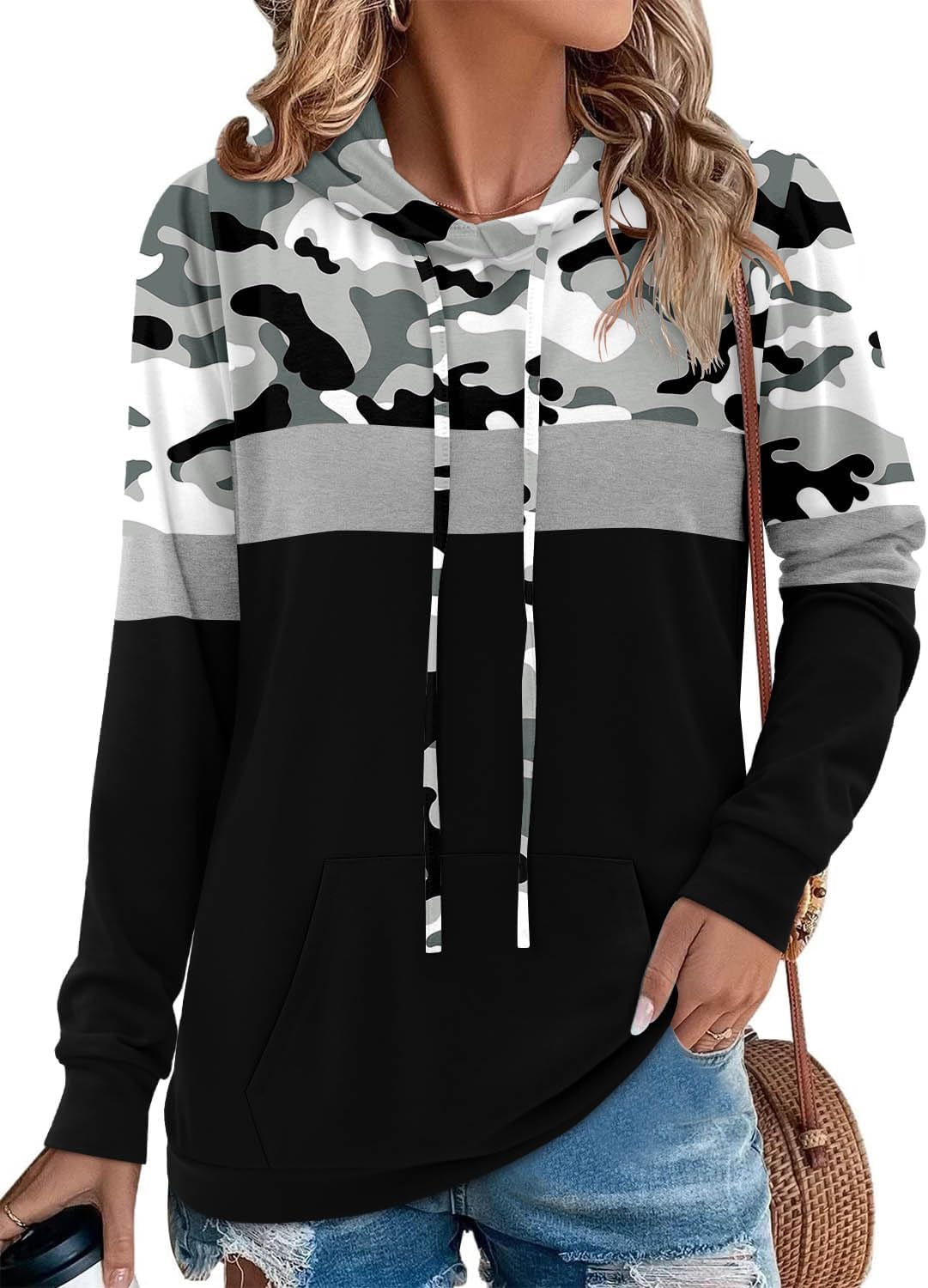 Angerella Camo Leopard Print Hoodies for Women - Stylish Comfort