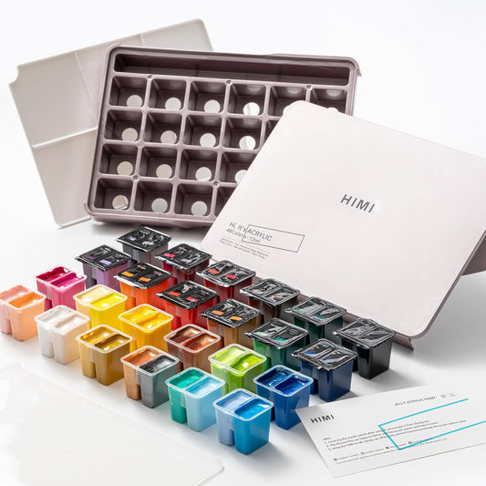 HIMI Twin Cup Jelly Acrylic Paint Set for Vibrant Art Projects