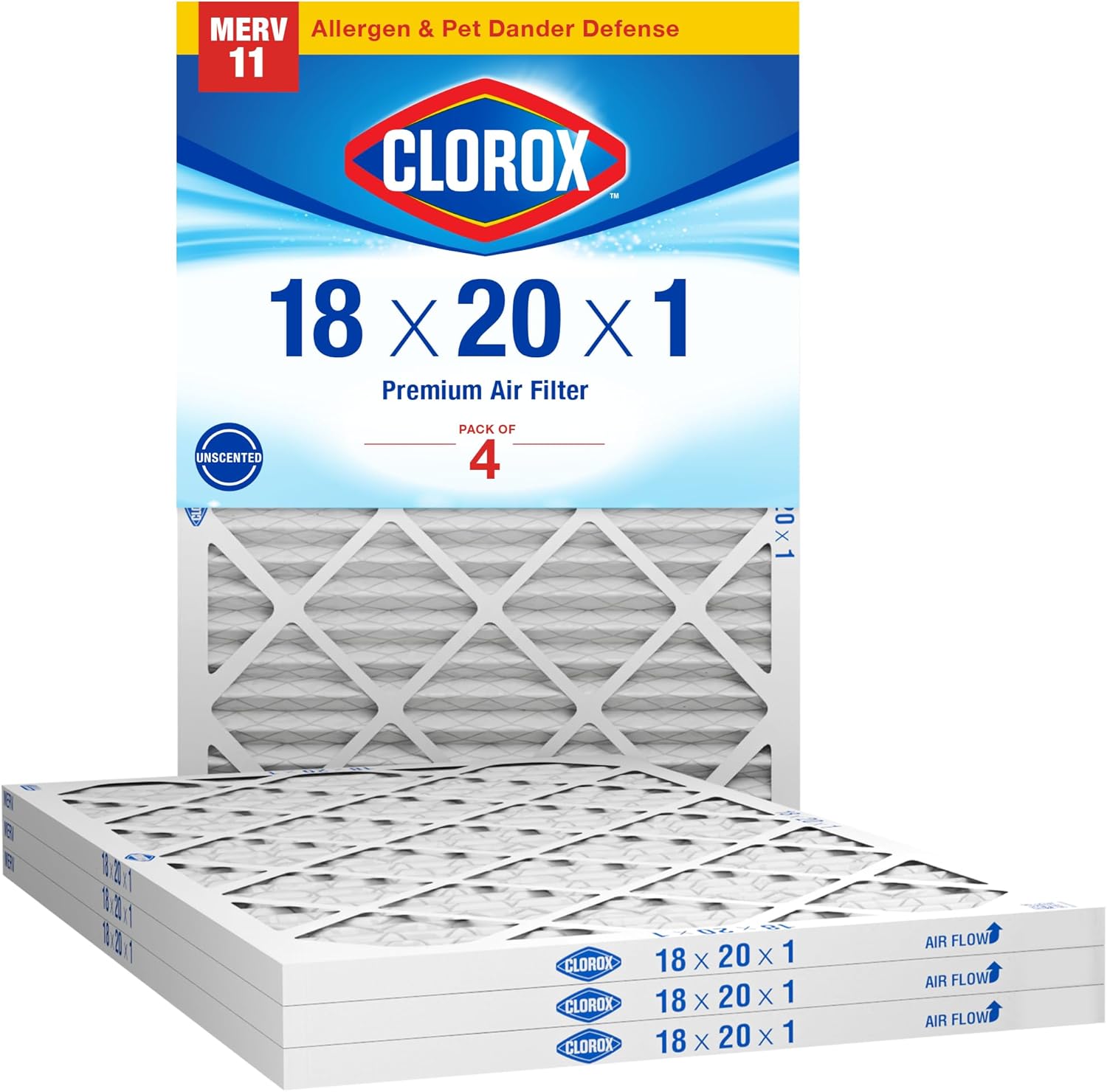Clorox 18x20x1 Air Filter MERV 11 for Cleaner Indoor Air