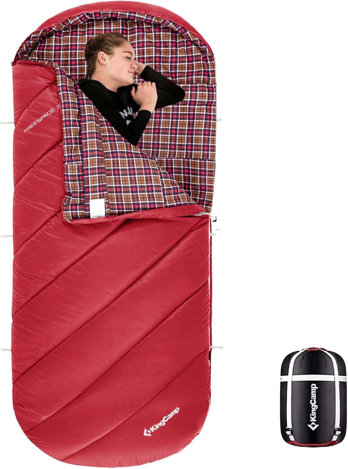 KingCamp Extra Wide Sleeping Bag for Adults - Warm & Cozy