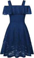 Girls Floral Lace Dress Vintage Formal Cocktail Party Swallowtail