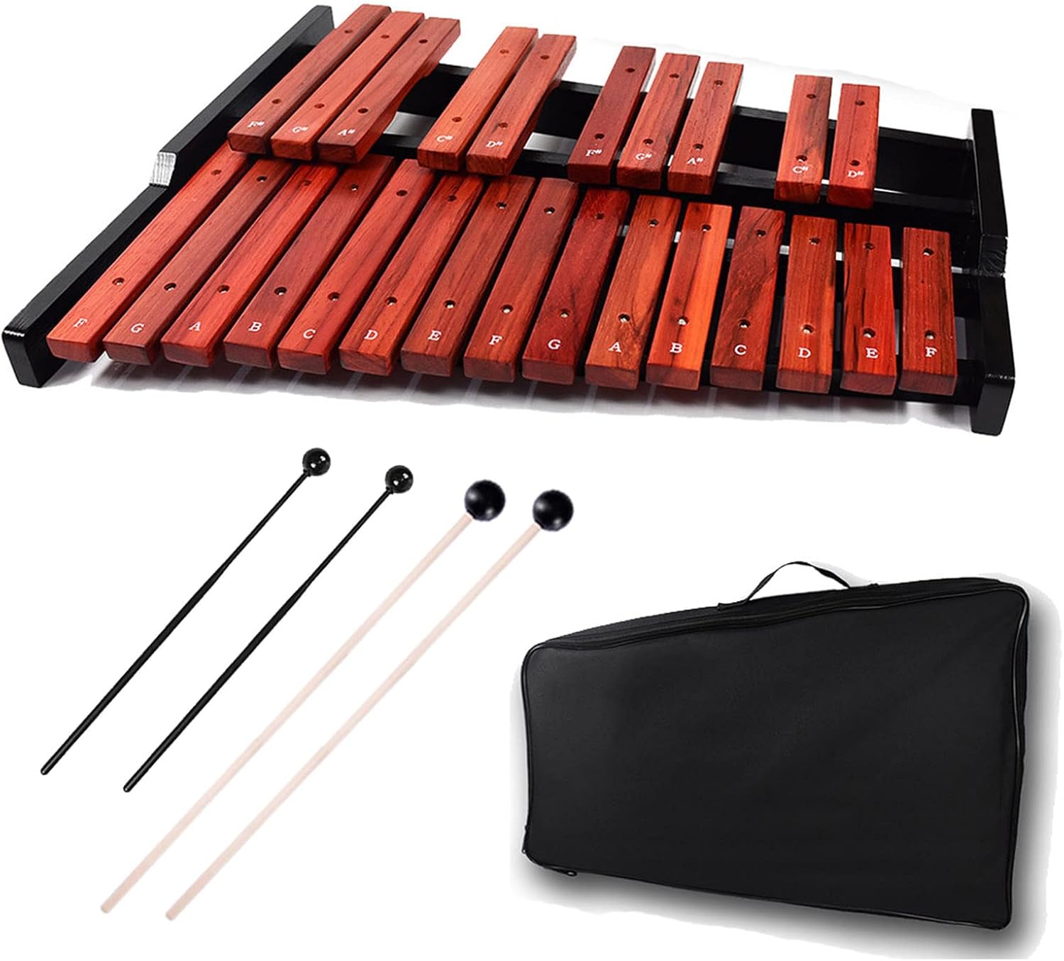 25 Note Wooden Xylophone Glockenspiel with Mallet for Musicians