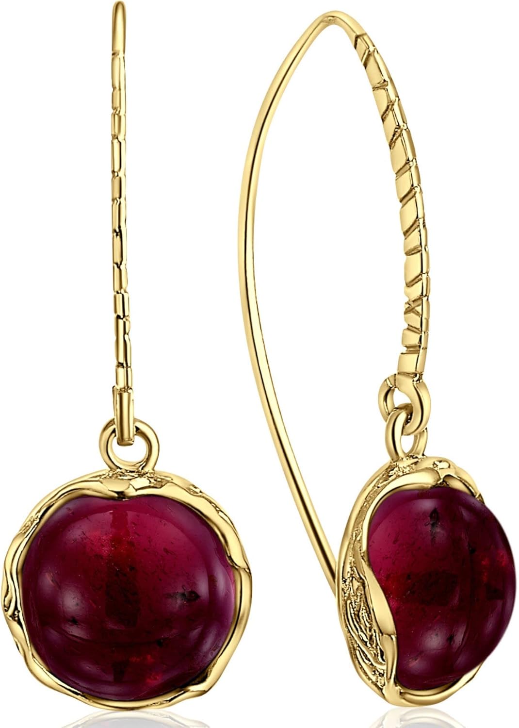 14K Gold Plated Gemstone Earrings - Elegant Birthstone Jewelry