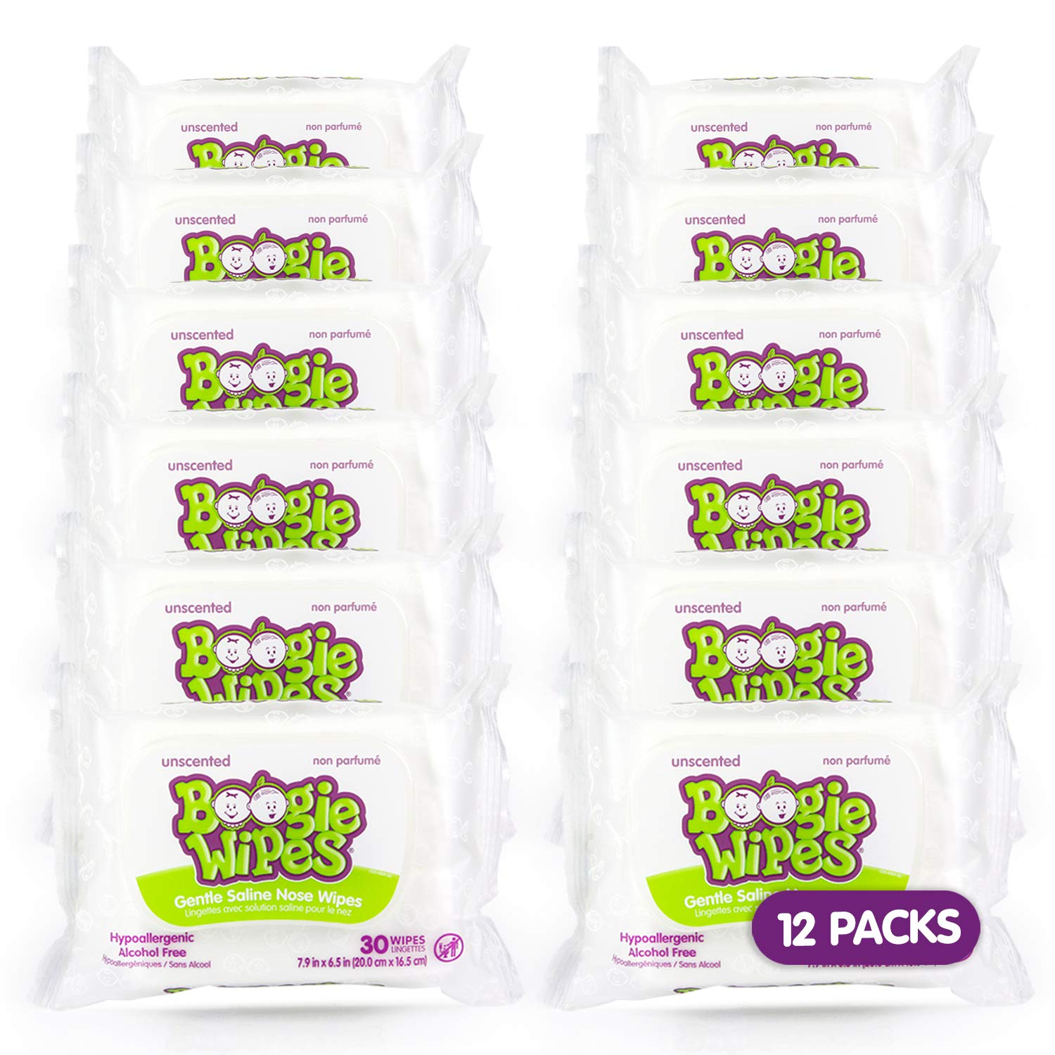 Saline Nose Wipes for Baby & Kids, Gentle & Alcohol Free