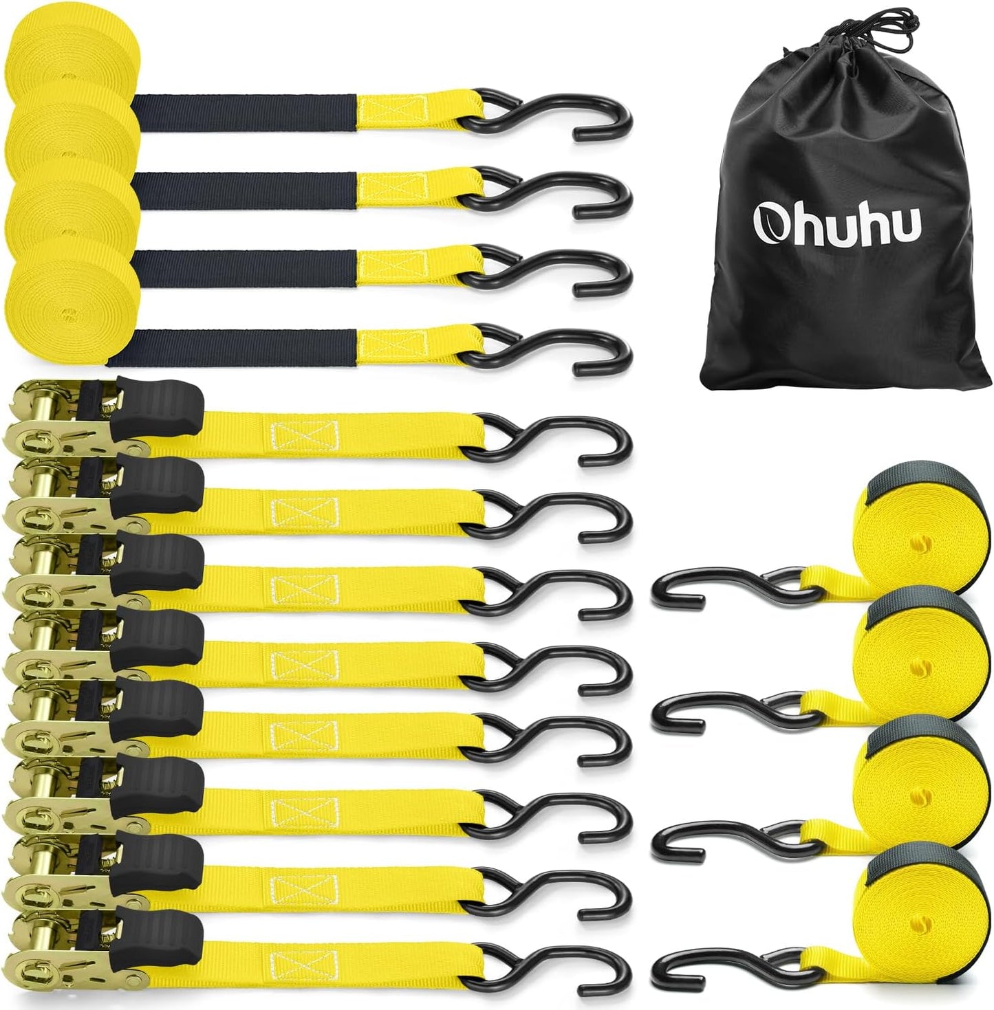 Ohuhu Ratchet Tie Down Straps 15 Ft for Heavy Cargo Transport