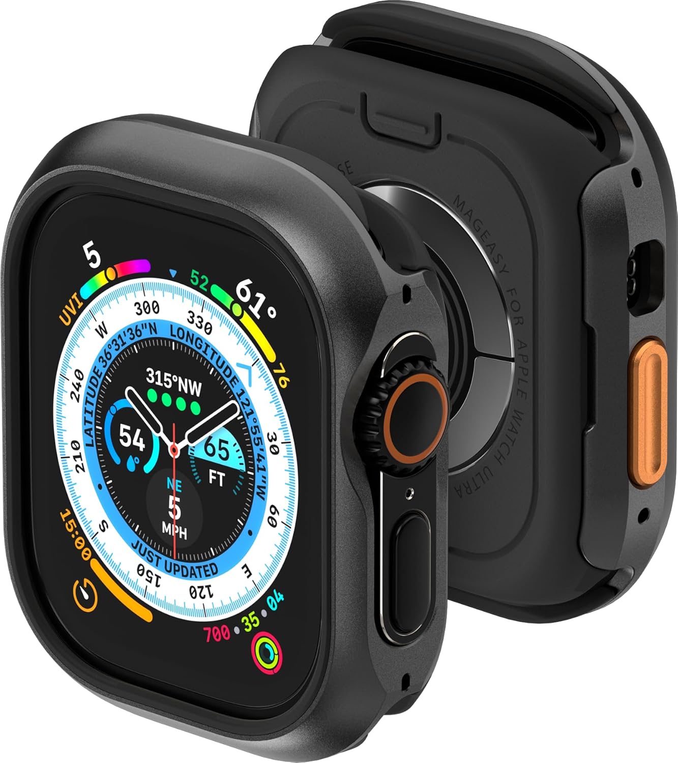 MAGEASY Aircraft-Grade Aluminum Rugged Case for Apple Watch Ultra