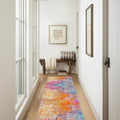 Modern Abstract Runner Rug 2x8 - Colorful Non Slip Hallway Runner