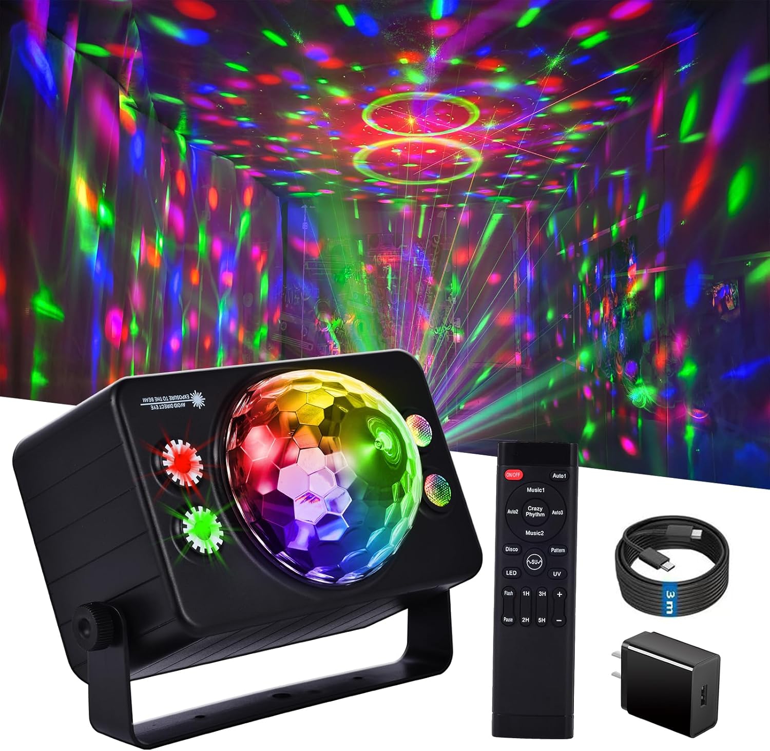 Disco Ball DJ Party Lights with Remote Control for Events