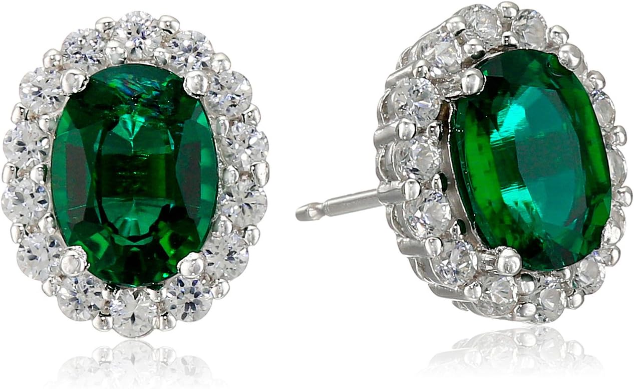 Sterling Silver White Sapphire Halo Oval Stud Earrings Review