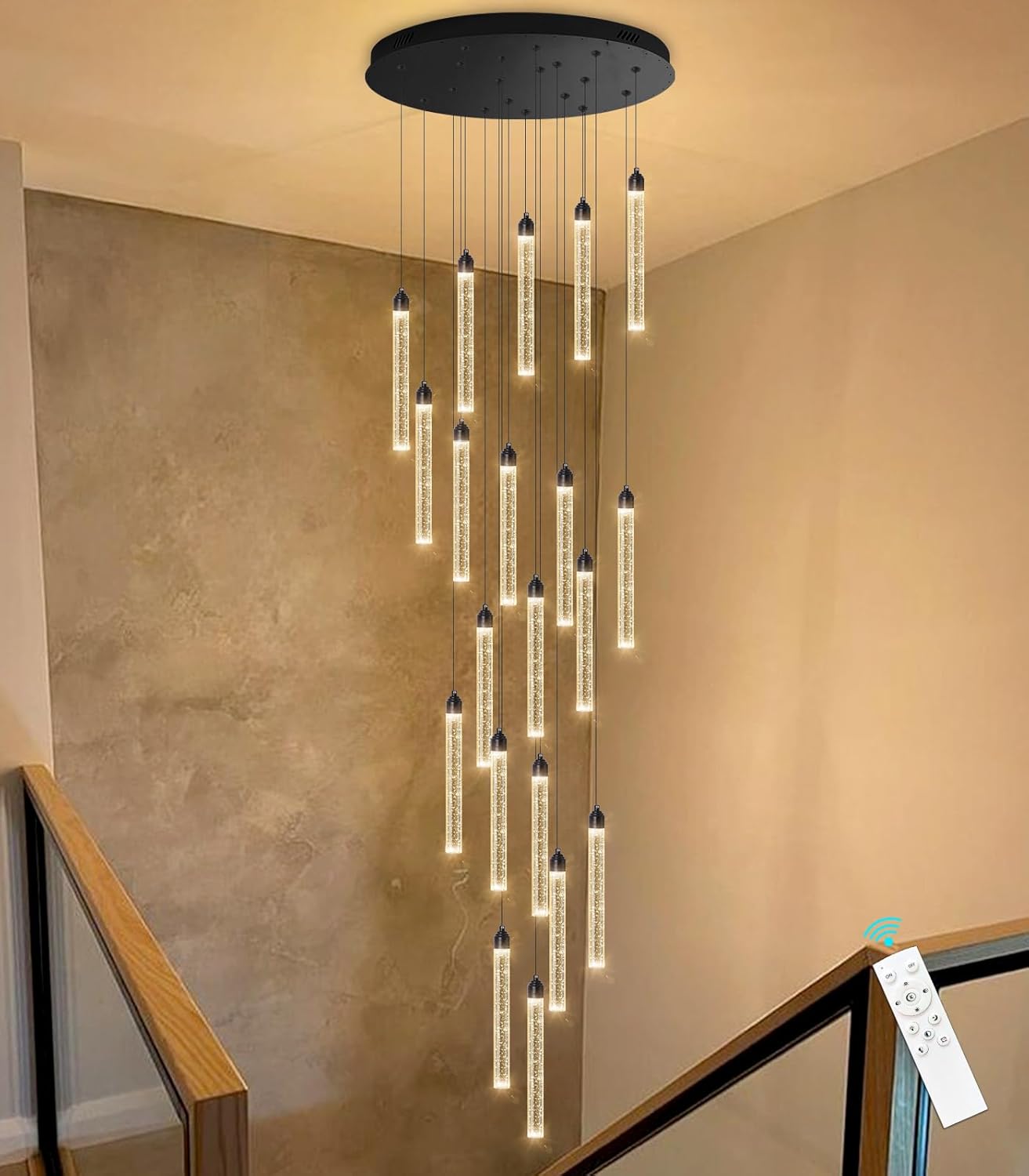 20-Lights Chandelier LED Dimmable Flush Mount Ceiling Fixture
