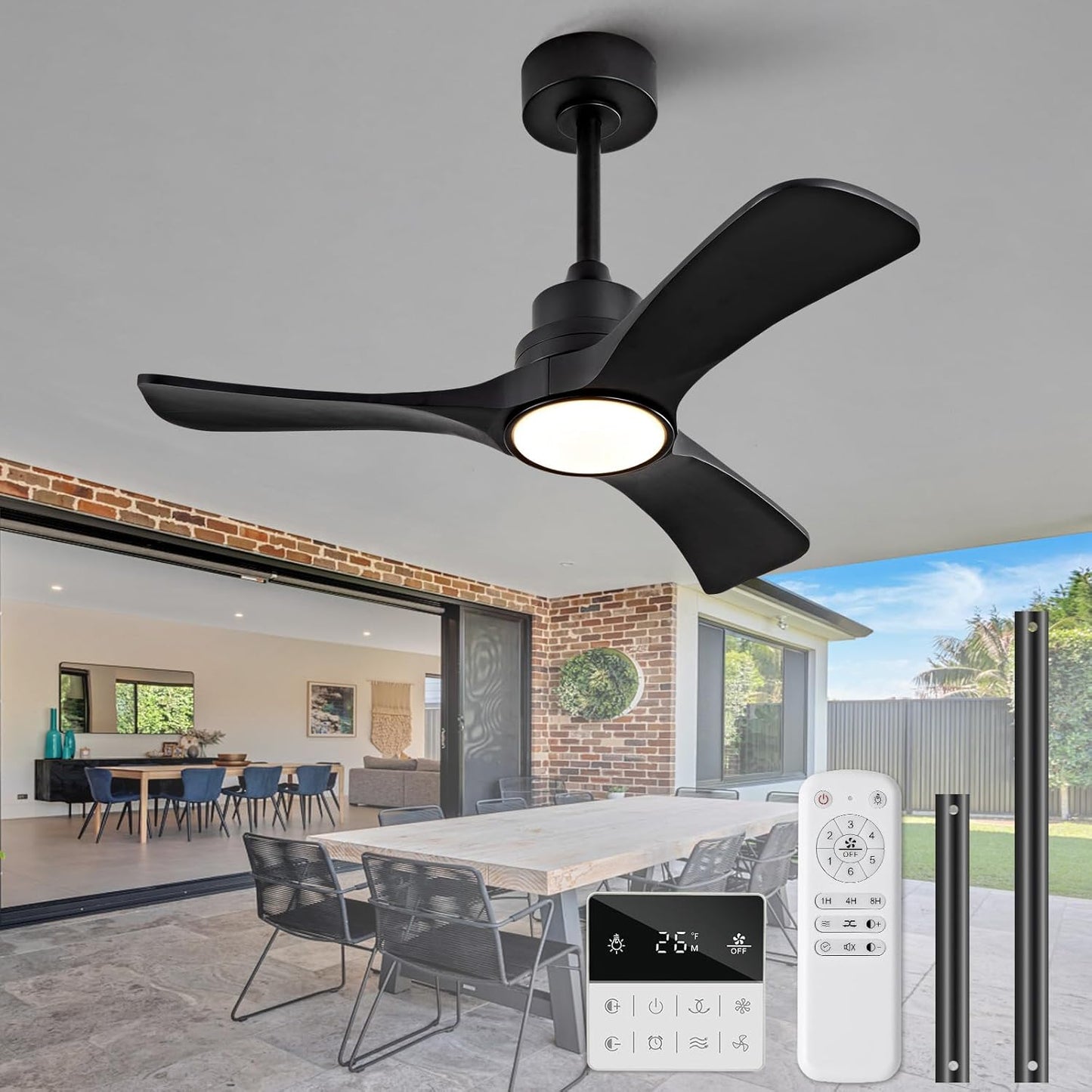 Black Ceiling Fans with Lights for Modern Home Decor