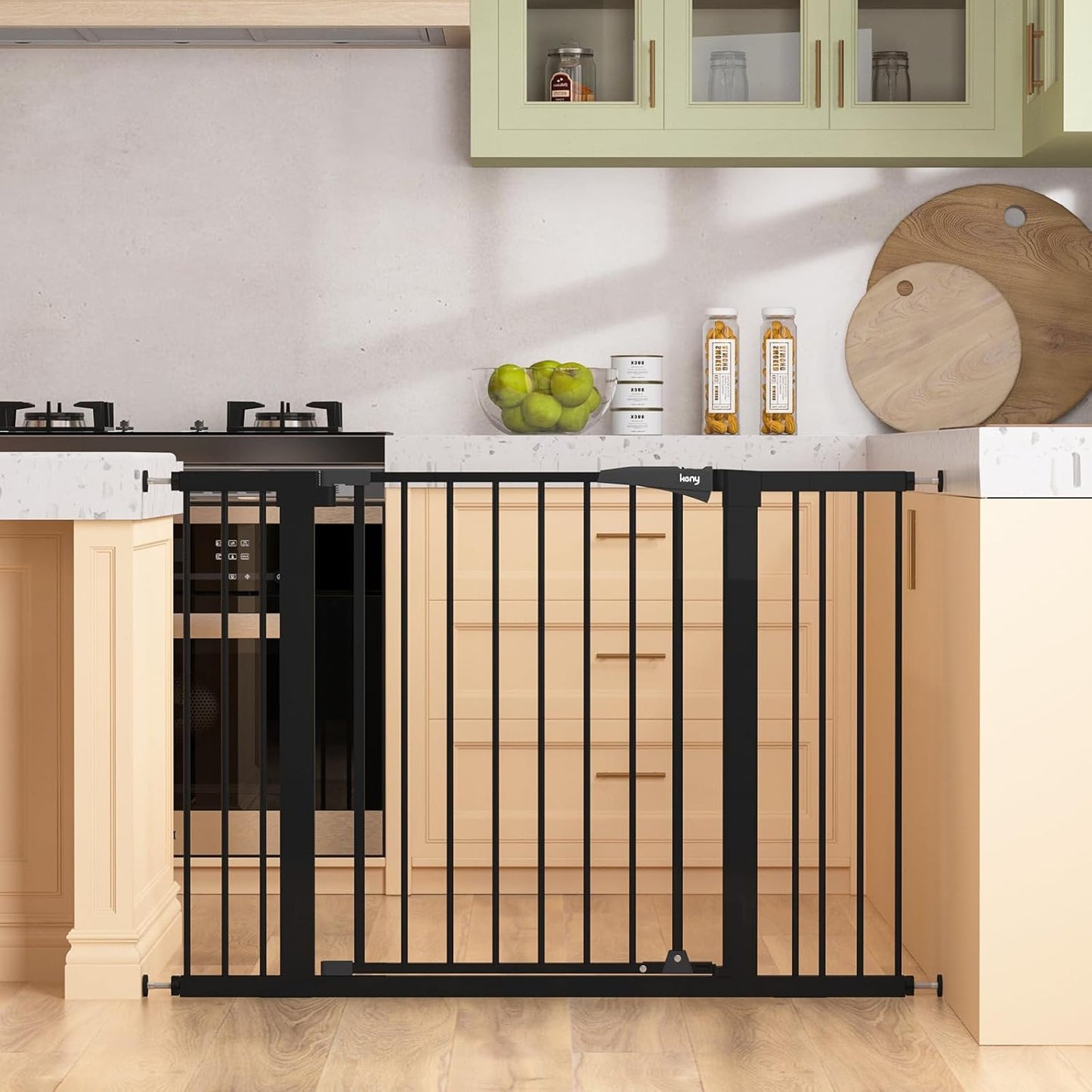 Keny Auto Close Baby Gate: Extra Wide & Easy Walk-Thru!
