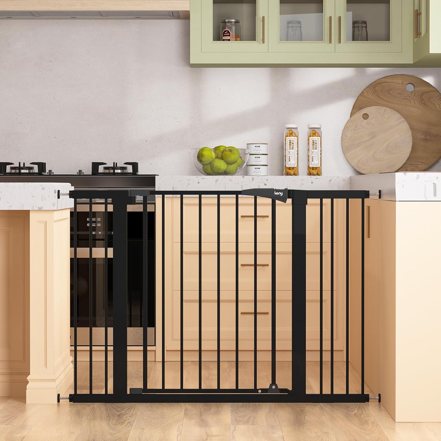 Keny Auto Close Baby Gate: Extra Wide & Easy Walk-Thru!