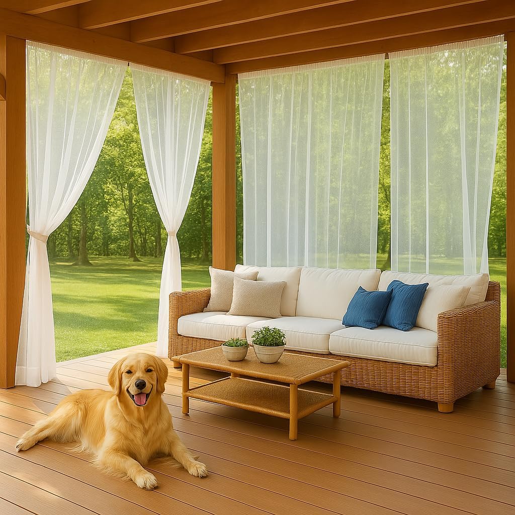 Patio Screen Mesh Outdoor Curtains for Gazebo and Porch Use